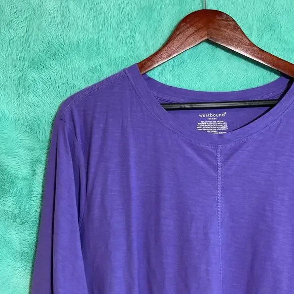 Westbound Woman Three Quarter Sleeve Tee Purple 3XL - Picture 3 of 4